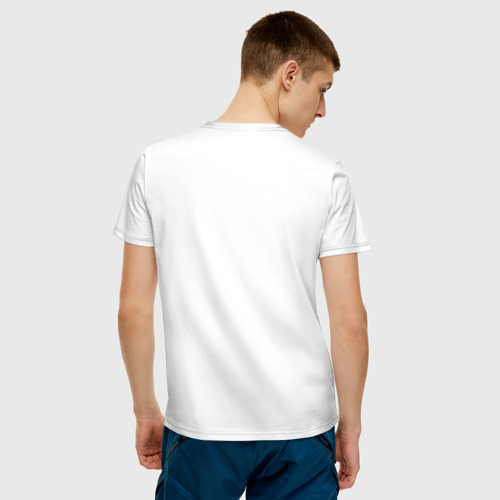 Мужская футболка хлопок с принтом 1Сверхчеловек, вид сзади #2