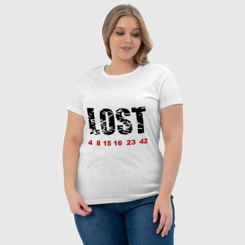 Женская футболка хлопок с принтом LOST, фото #4