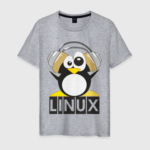 Мужская футболка хлопок с принтом Linux 6, вид спереди #2