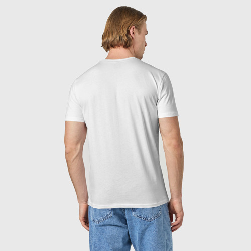 Мужская футболка хлопок с принтом Be afraid, вид сзади #2