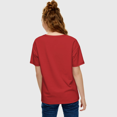 Женская футболка хлопок Oversize с принтом Острожно! нервный сотрудник, вид сзади #2
