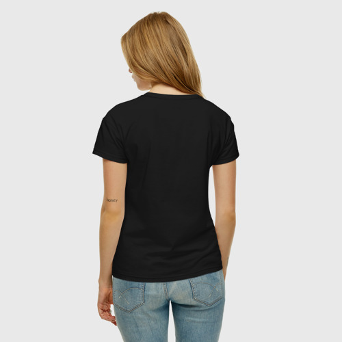 Женская футболка хлопок с принтом Devil Girl, вид сзади #2