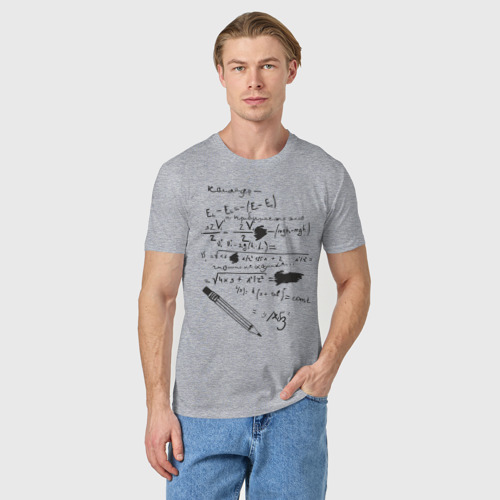 Мужская футболка хлопок с принтом Формулы, фото на моделе #1