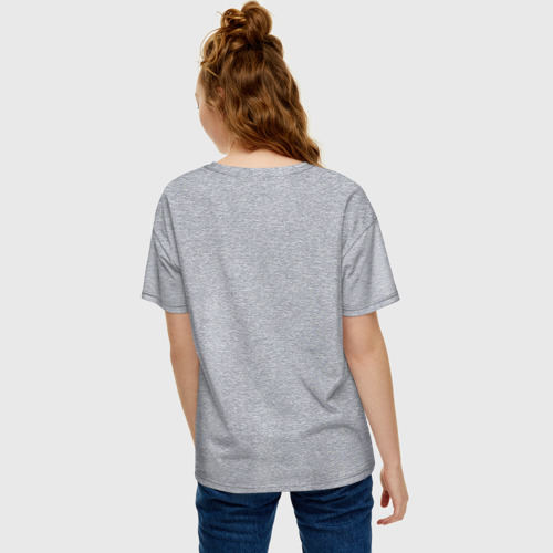 Женская футболка хлопок Oversize с принтом Cмокинг, вид сзади #2