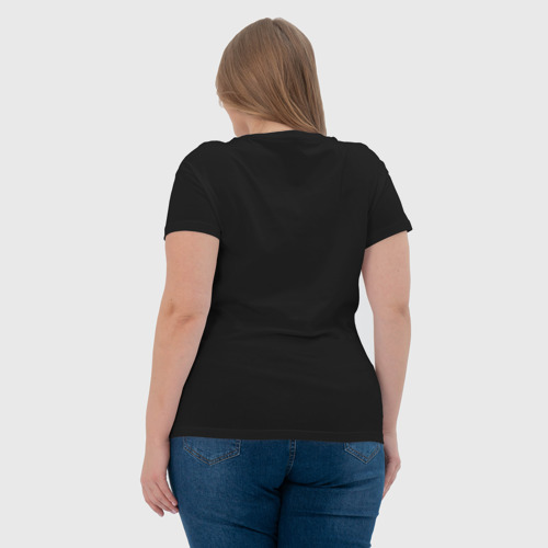 Женская футболка хлопок с принтом Cмокинг, вид сзади #2