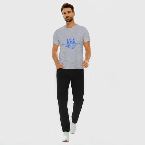Мужская футболка хлопок Slim с принтом Рыбалка 2, вид сбоку #3