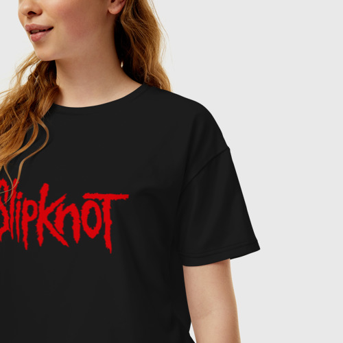 Женская футболка oversize с принтом Slipknot (1), фото на моделе #1