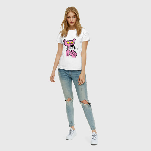 Женская футболка хлопок с принтом Розовая пантера 3, вид сбоку #3