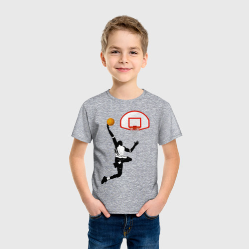 Детская футболка хлопок с принтом Карим Абдул-Джаббар: баскетболист NBA, фото на моделе #1
