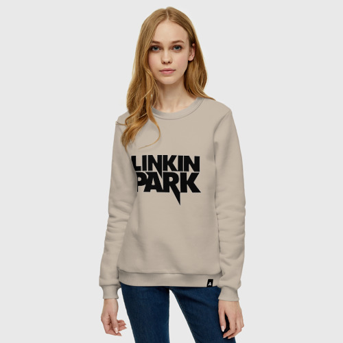 Женский свитшот хлопок с принтом Linkin Park (3), фото на моделе #1