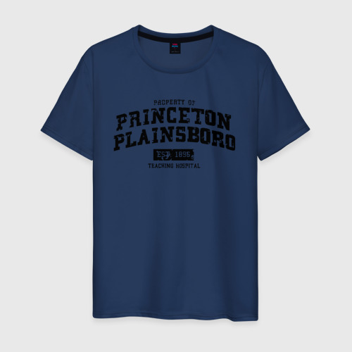 Мужская футболка хлопок с принтом Princeton Plainsboro, вид спереди #2