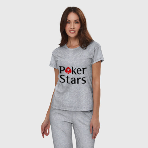 Женская пижама хлопок с принтом Poker Stars, фото на моделе #1