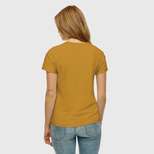 Женская футболка хлопок с принтом Lisa Simpson, вид сзади #2
