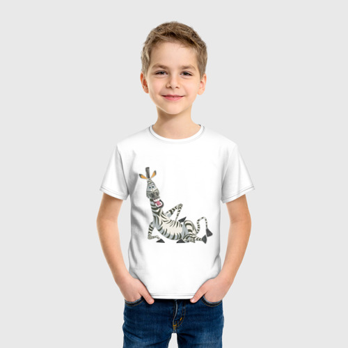 Детская футболка хлопок с принтом Мадагаскар 4, фото на моделе #1