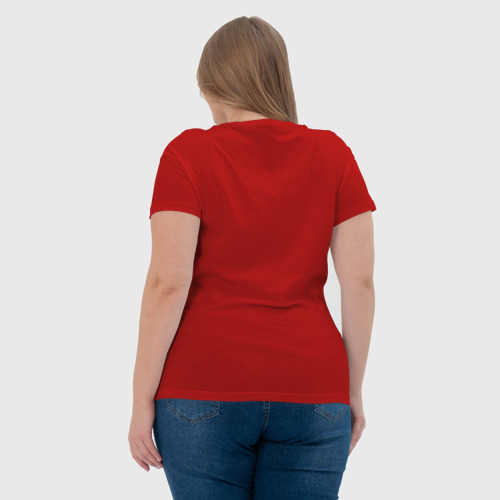 Женская футболка хлопок с принтом Коробка передач, вид сзади #2
