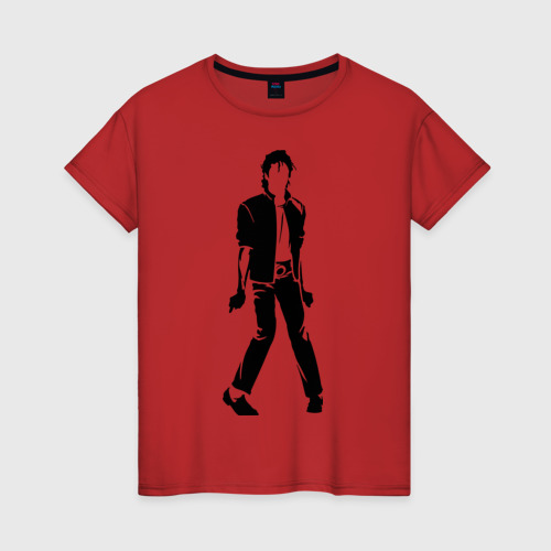 Женская футболка хлопок с принтом Майкл Джексон (9), вид спереди #2