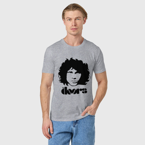 Мужская футболка хлопок с принтом The Doors 2, фото на моделе #1