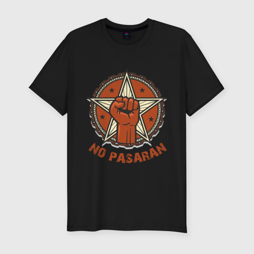 Мужская футболка премиум с принтом No Pasaran, вид спереди #2