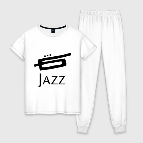 Женская пижама хлопок с принтом Jazz (3), вид спереди #2