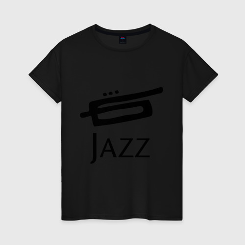 Женская футболка хлопок с принтом Jazz (3), вид спереди #2
