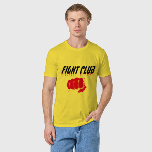 Мужская футболка хлопок с принтом Fight Club, фото на моделе #1