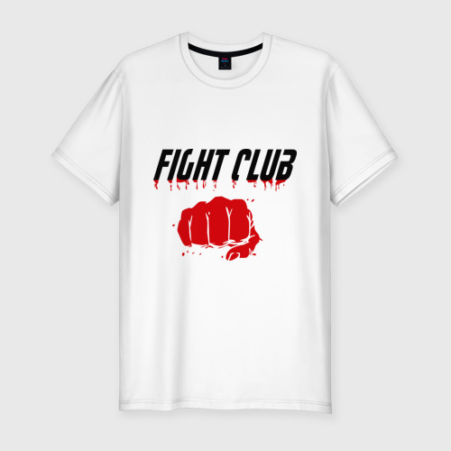 Мужская футболка хлопок Slim с принтом Fight Club, вид спереди #2