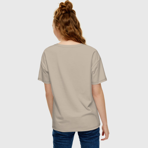 Женская футболка хлопок Oversize с принтом All-in, вид сзади #2