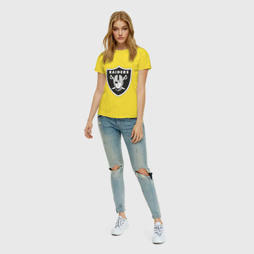 Женская футболка хлопок с принтом Raiders, вид сбоку #3