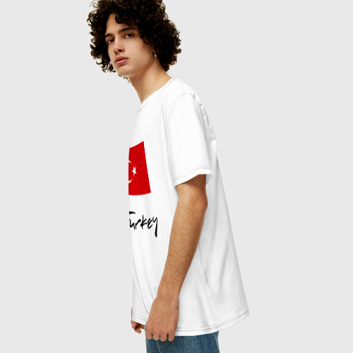 Мужская футболка хлопок Oversize с принтом Turkey (2), вид сбоку #3