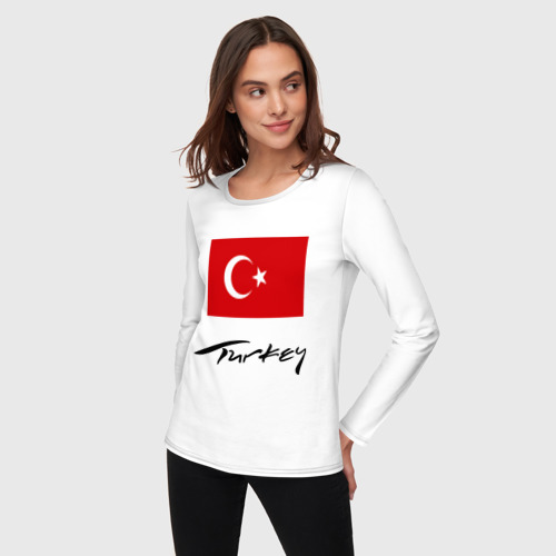 Женский лонгслив с принтом Turkey (2), фото на моделе #1