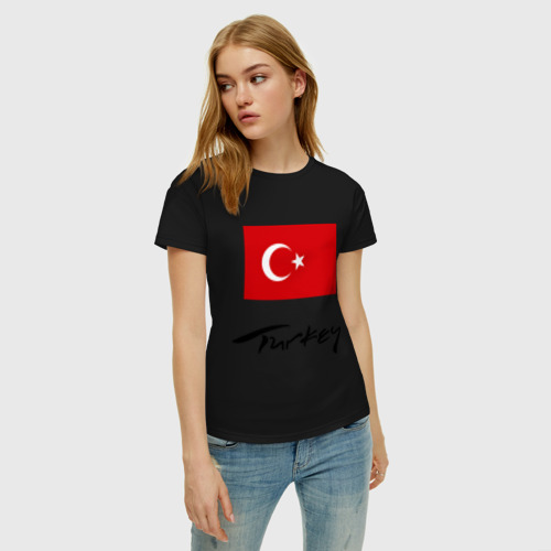 Женская футболка хлопок с принтом Turkey 2, фото на моделе #1