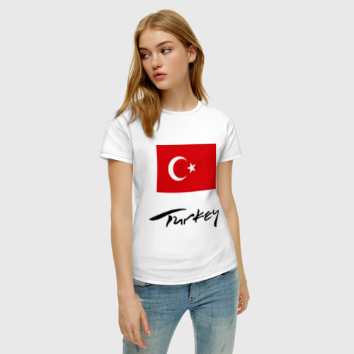 Женская футболка с принтом Turkey (2), фото на моделе #1