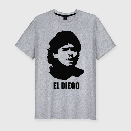 Мужская футболка хлопок Slim с принтом Диего Марадона, вид спереди #2