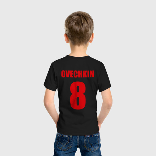 Детская футболка хлопок с принтом Washington Capitals Ovechkin 8, вид сзади #2