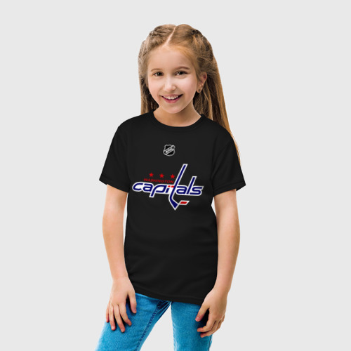 Детская футболка хлопок с принтом Washington Capitals Ovechkin 8, вид сбоку #3