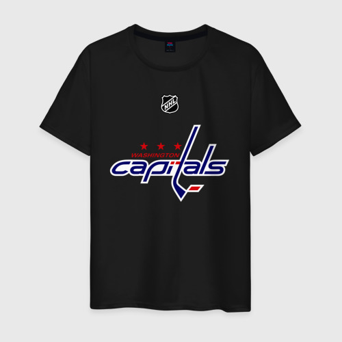 Мужская футболка хлопок с принтом Washington Capitals Ovechkin 8, вид спереди #2