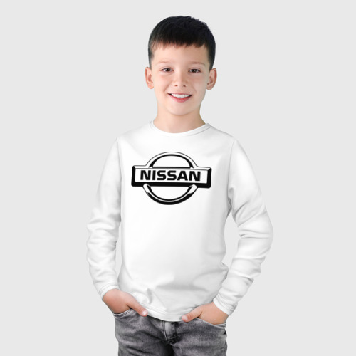 Детский лонгслив хлопок с принтом Nissan club, фото на моделе #1