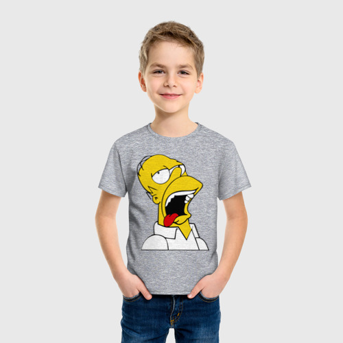 Детская футболка хлопок с принтом Gomer Simpson (2), фото на моделе #1