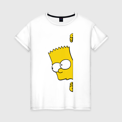 Женская футболка хлопок с принтом Bart Simpson (3), вид спереди #2