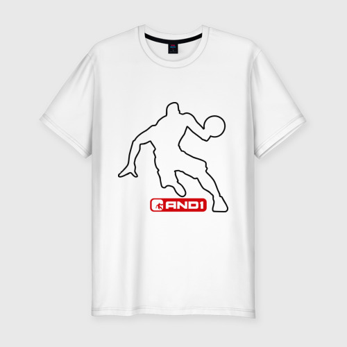Мужская футболка премиум с принтом AND1 streetball, вид спереди #2