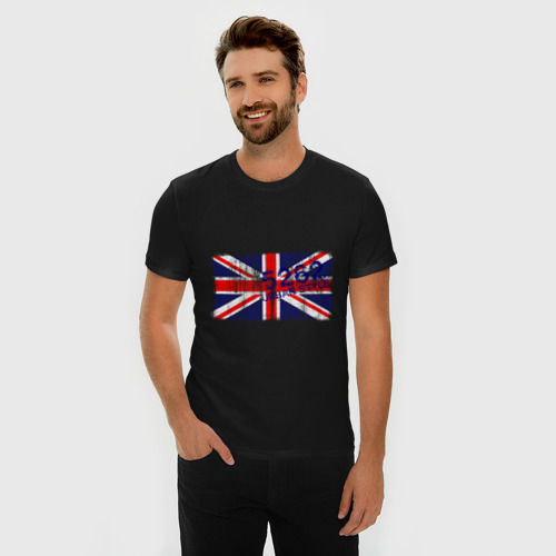 Мужская футболка премиум с принтом England Urban flag, фото на моделе #1