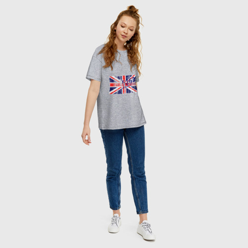 Женская футболка хлопок Oversize с принтом England Urban flag, вид сбоку #3