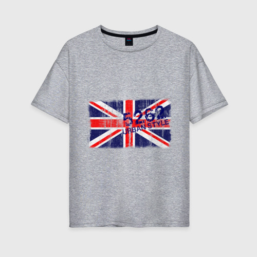 Женская футболка хлопок Oversize с принтом England Urban flag, вид спереди #2