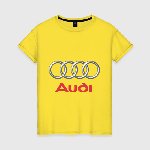 Женская футболка хлопок с принтом Audi (2), вид спереди #2
