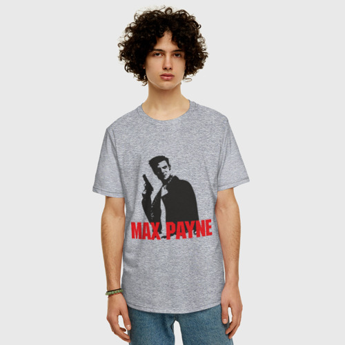 Мужская футболка хлопок Oversize с принтом Max Payne (2), фото на моделе #1