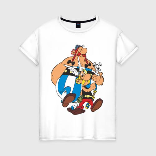 Женская футболка хлопок с принтом Asterix&Obelix (3), вид спереди #2