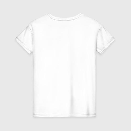 Женская футболка хлопок с принтом Матрешка, вид сзади #1
