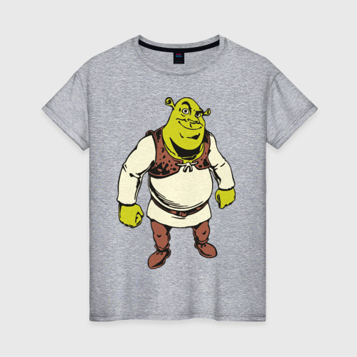 Женская футболка хлопок с принтом Shrek (3), вид спереди #2