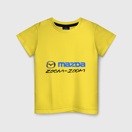 Детская футболка хлопок с принтом Мazda zoom-zoom, вид спереди #2