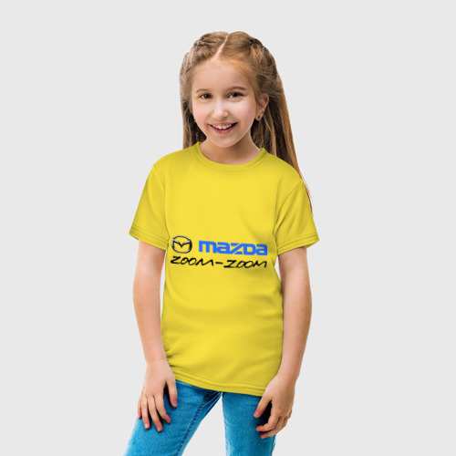 Детская футболка хлопок с принтом Мazda zoom-zoom, вид сбоку #3